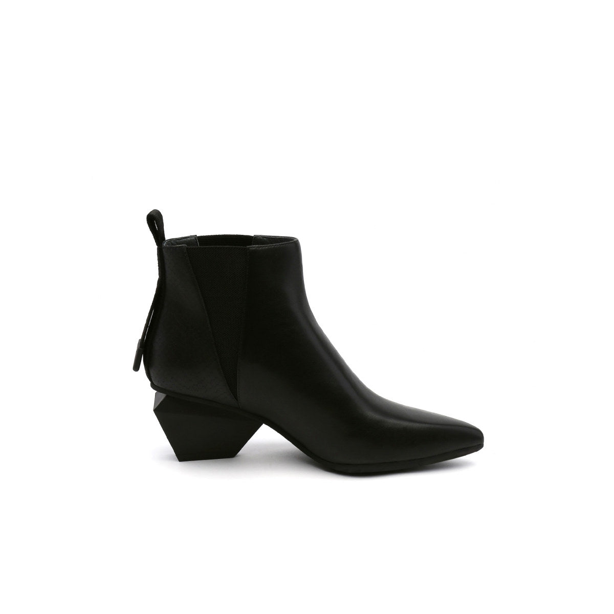 futuristic panel ankle boots all black 3