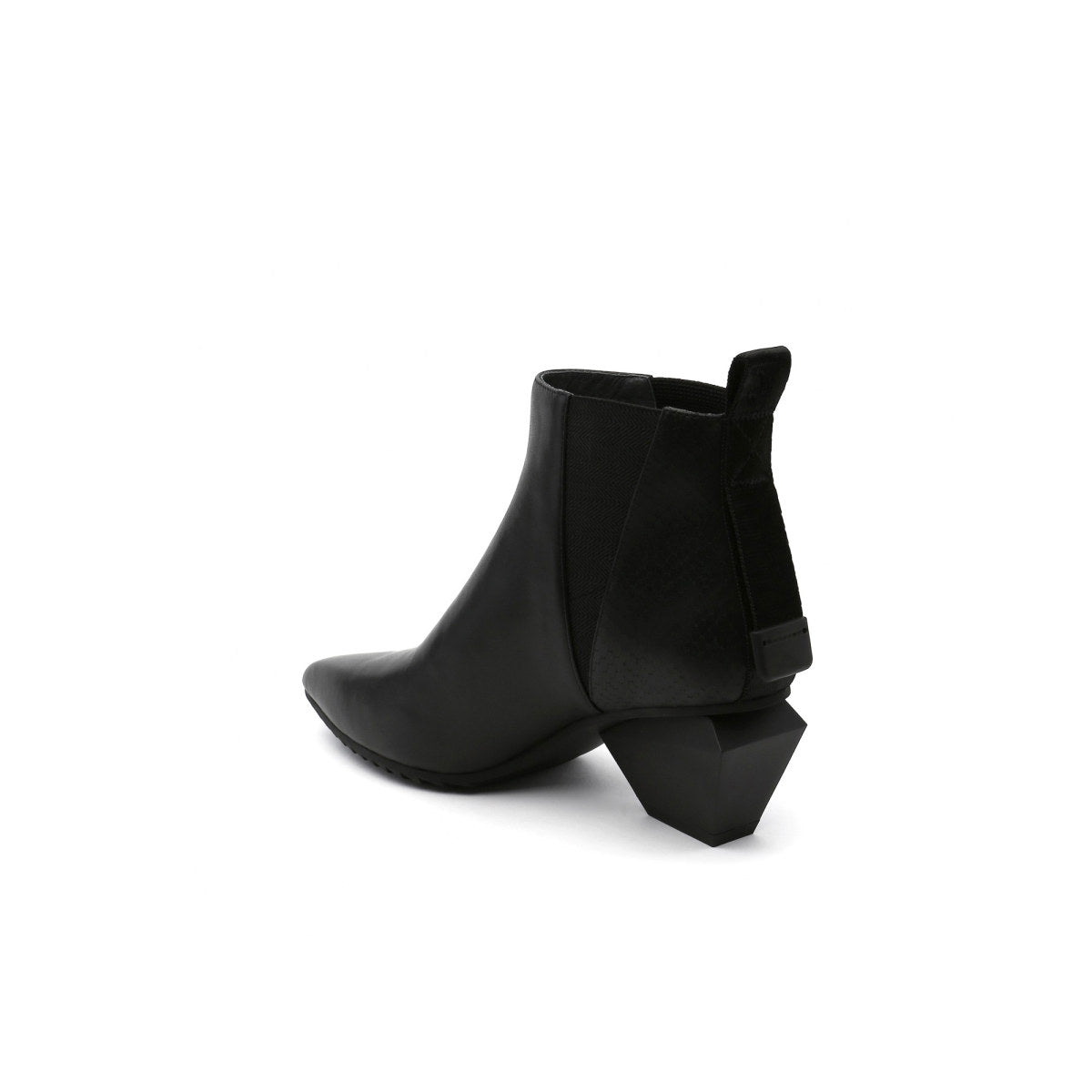 futuristic panel ankle boots all black 4