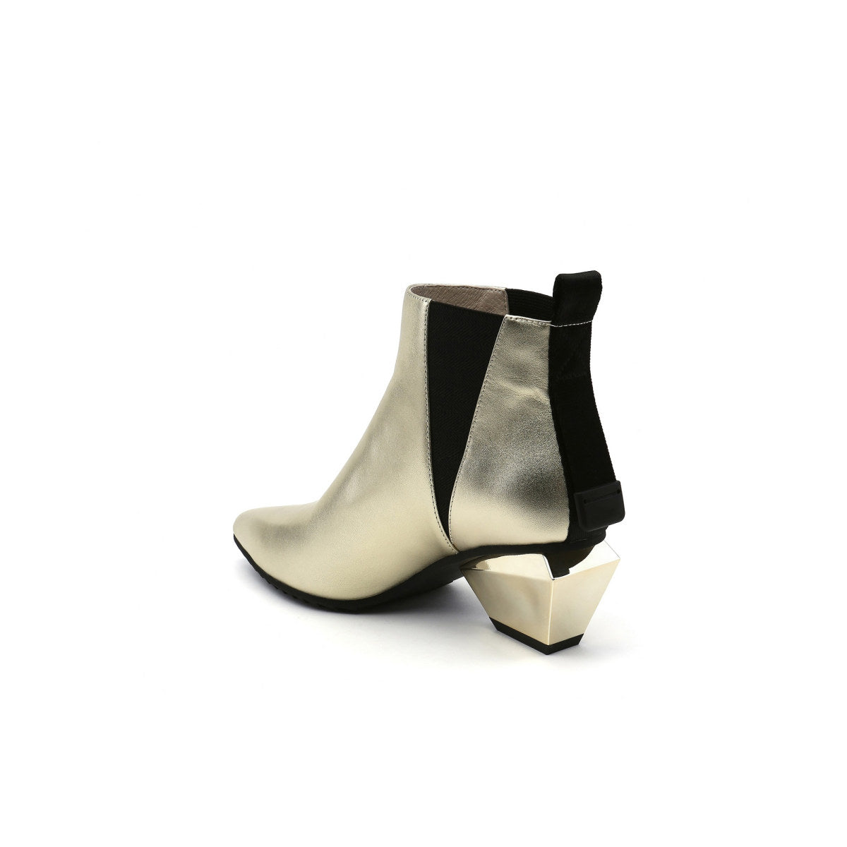 futuristic panel ankle boots all gold 4