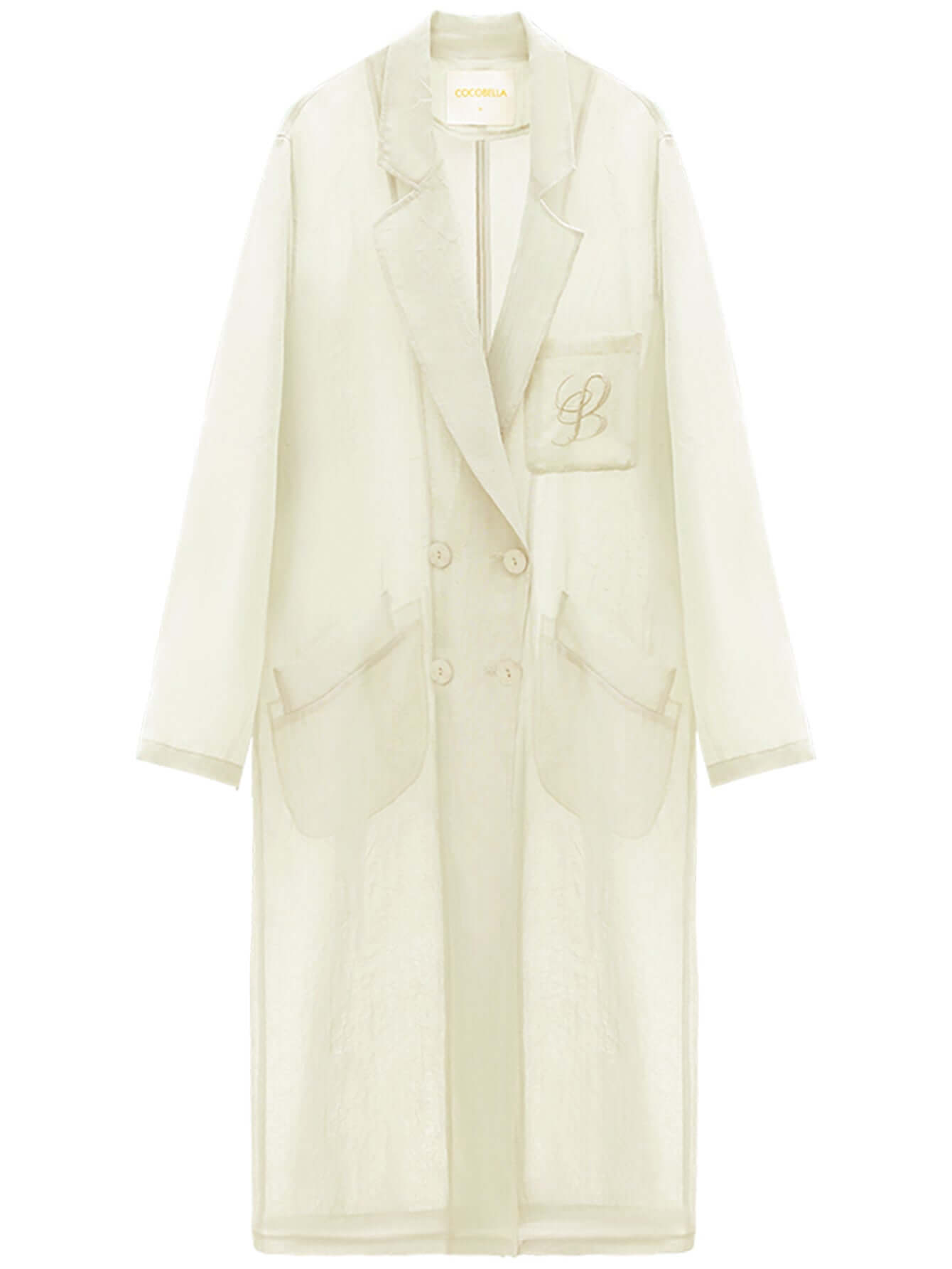 gauzy lightweight transparent trench coat all ivory 4