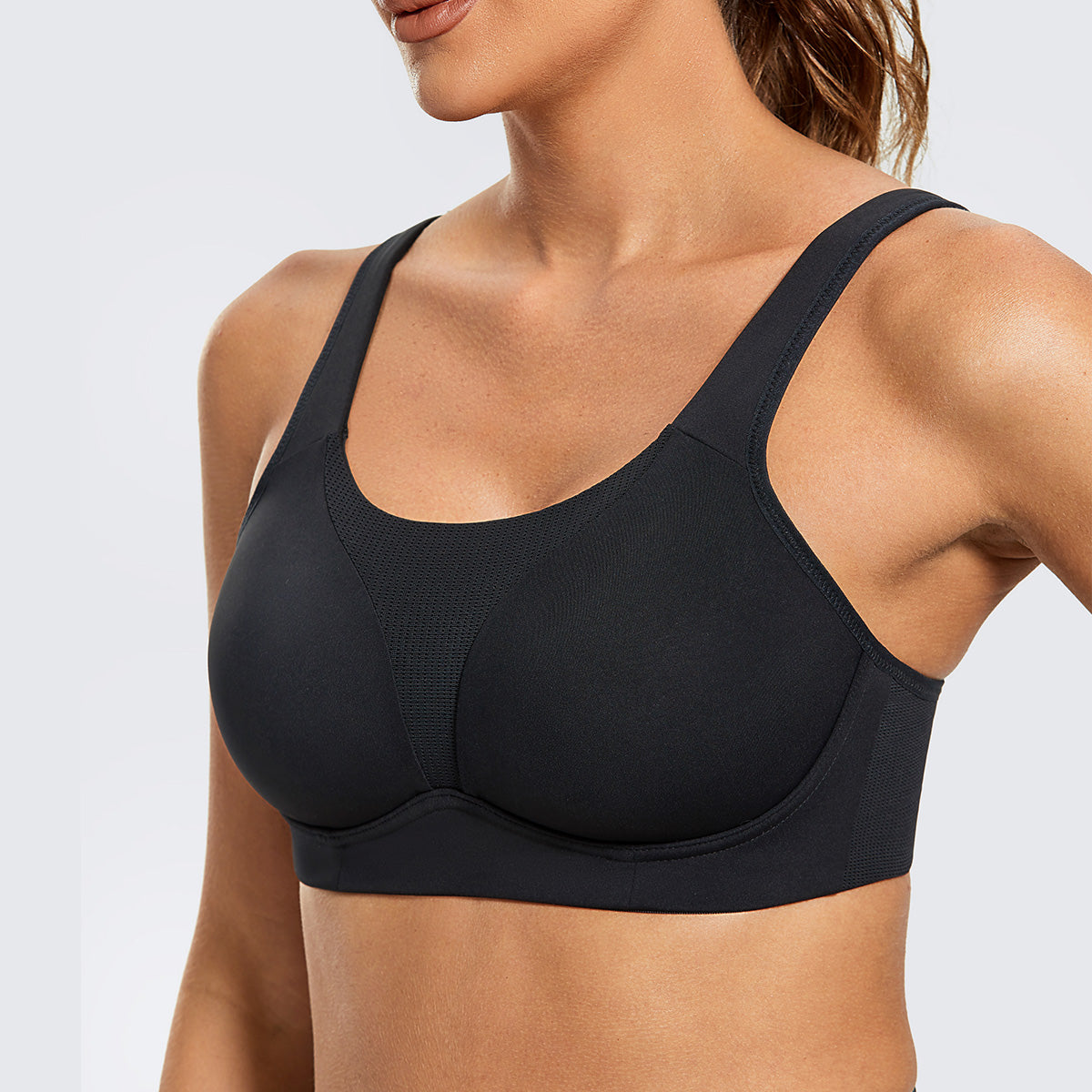 gentle comfort high impact padded sports bra all black 2