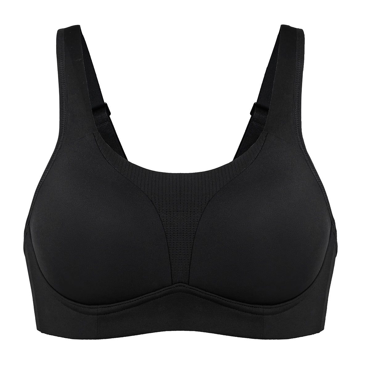 gentle comfort high impact padded sports bra all black 4