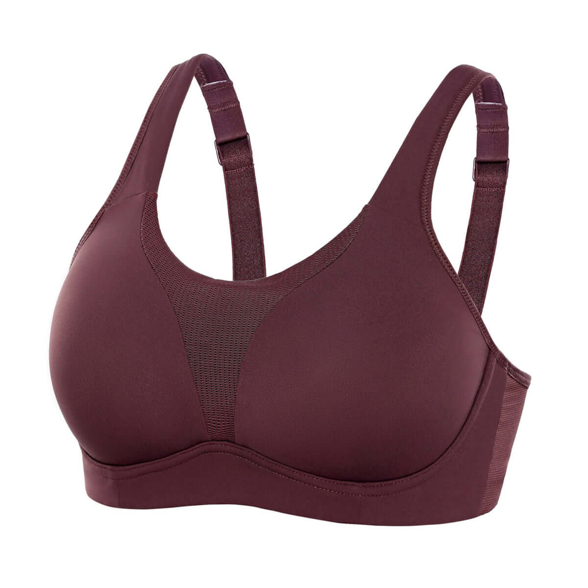 gentle comfort high impact padded sports bra all maroon 4