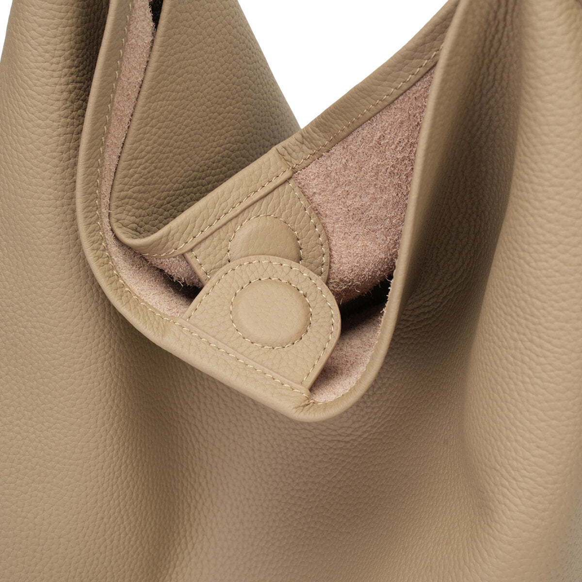 Genuine Cowhide Slouchy Tote Bag 2-in-1 Set – Large Capacity Underarm Shoulder Bag with Drawstring Pouch