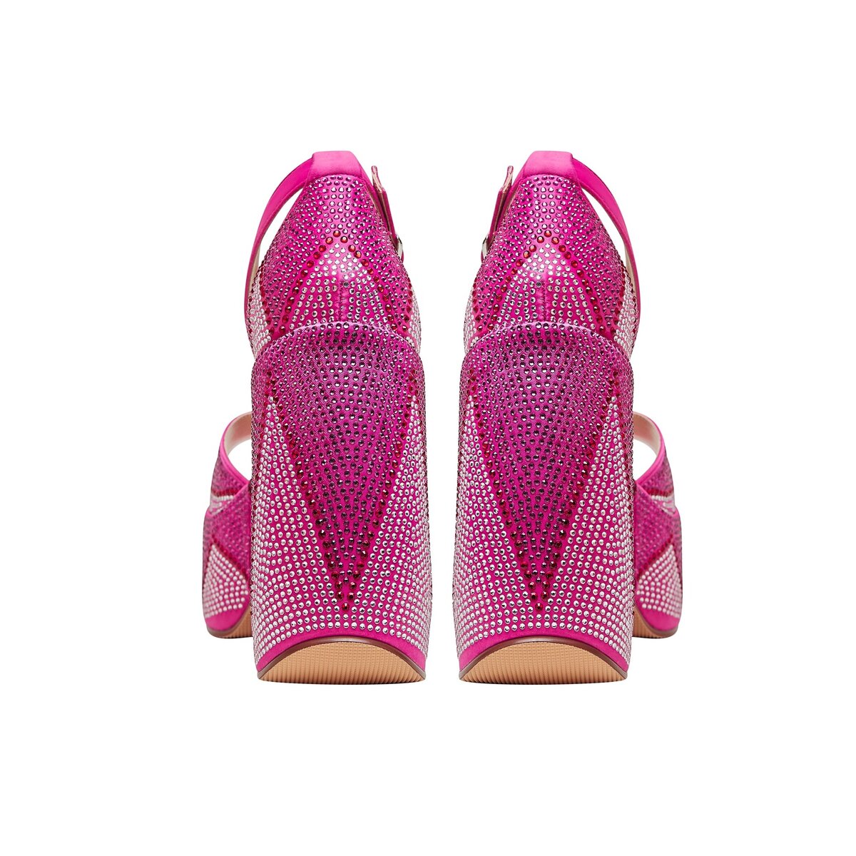 Geometric Rhinestone Wave Platform Wedge Sandals