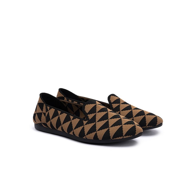 Geometric Soft Soled Slip On Commuter Loafers - 0cm