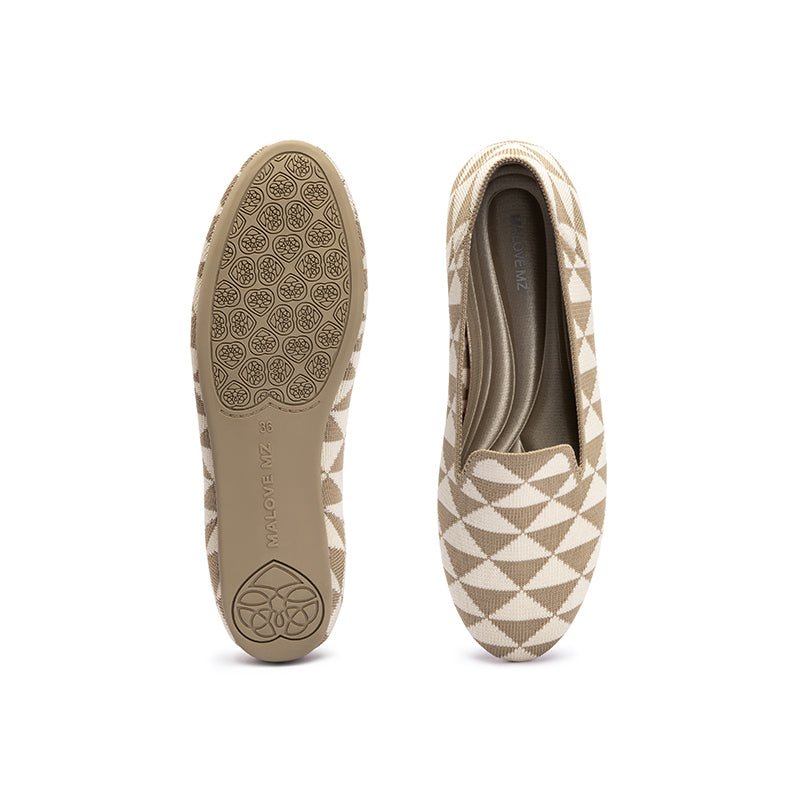Geometric Soft Soled Slip On Commuter Loafers - 0cm