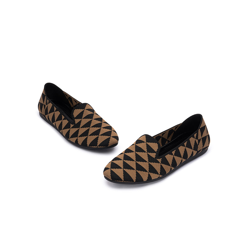 geometric soft soled slip on commuter loafers all coffee 3