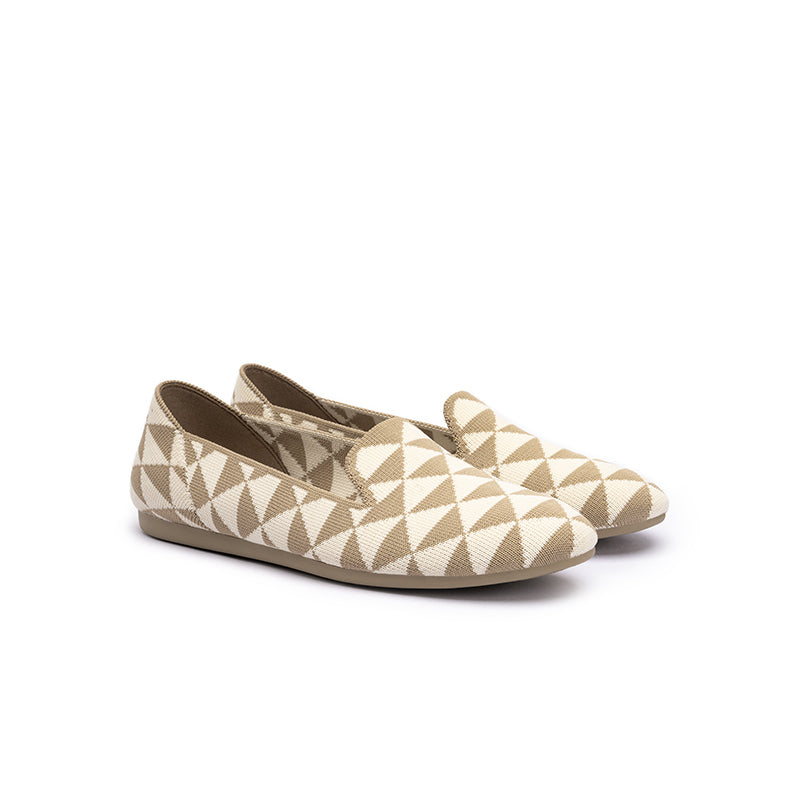 geometric soft soled slip on commuter loafers all sand 2