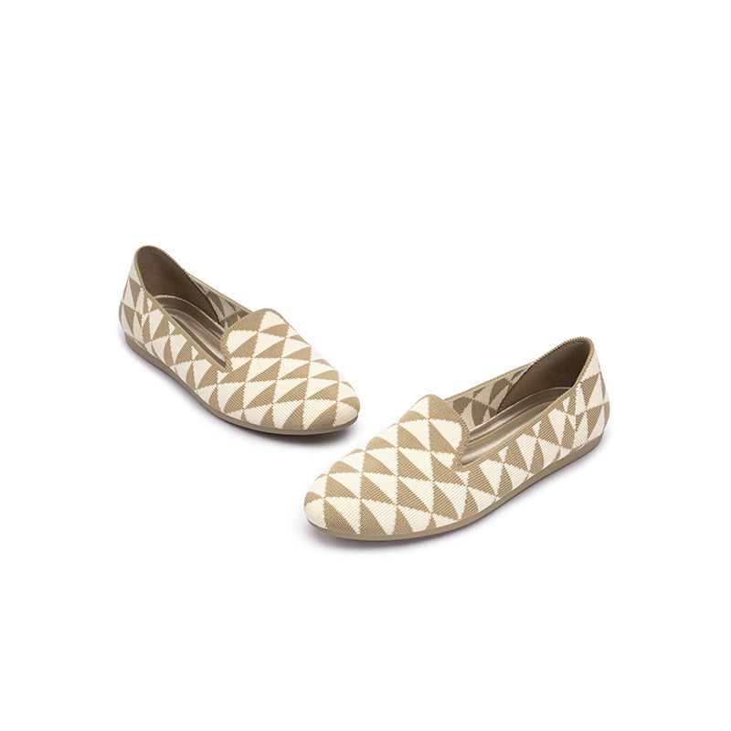 geometric soft soled slip on commuter loafers all sand 3