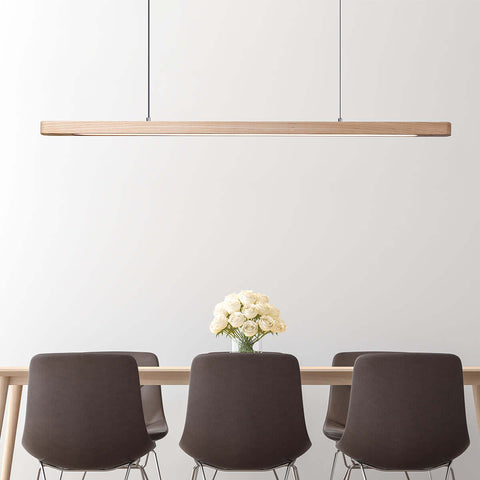 Geometric Solid Wood Tri-Color Pendant Light