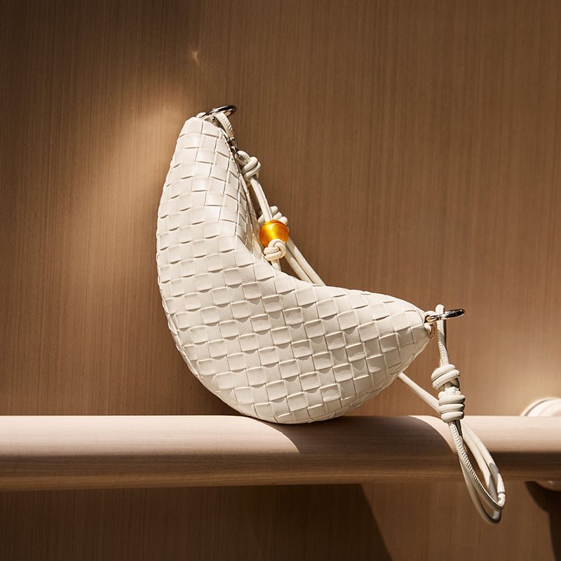 Giovanna Woven Crescent Shoulder Bag