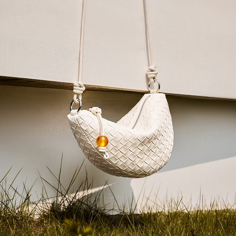 Giovanna Woven Crescent Shoulder Bag