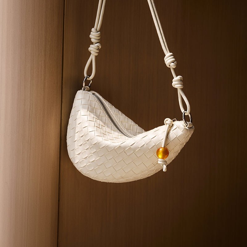 Giovanna Woven Crescent Shoulder Bag
