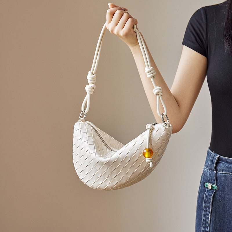 Giovanna Woven Crescent Shoulder Bag