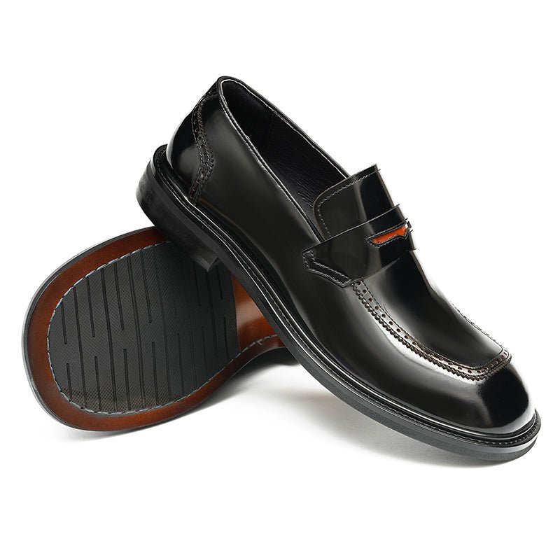 Glossy Calfskin Contemporary Penny Loafers for Men - 0cm