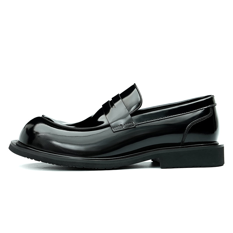 Glossy Calfskin Large Toe Loafers for Men