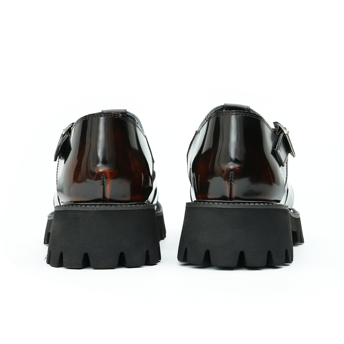 Glossy Calfskin Modern Roman Sandals for Men - 0cm