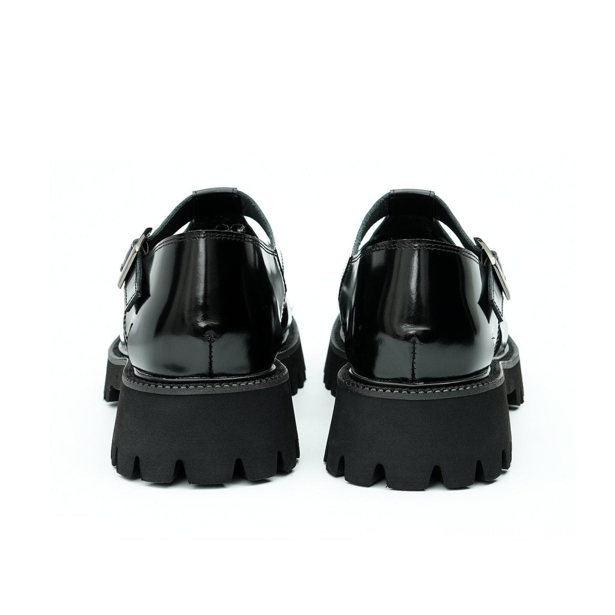 Glossy Calfskin Modern Roman Sandals for Men - 0cm