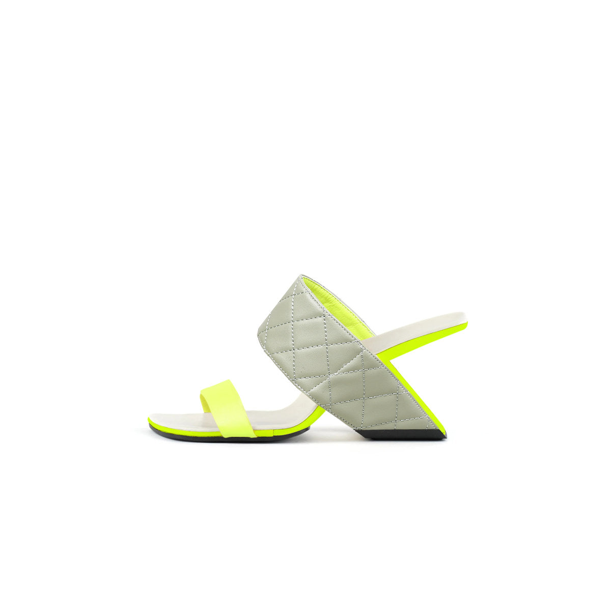 glossy neon leather wedge heels all yellow 1