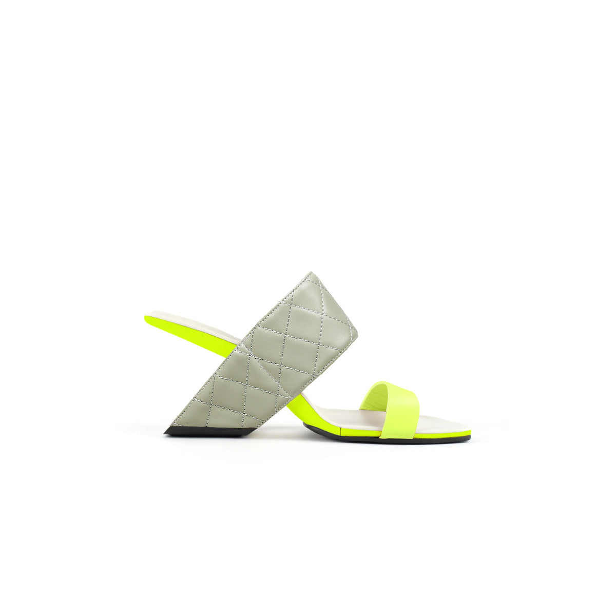 glossy neon leather wedge heels all yellow 3