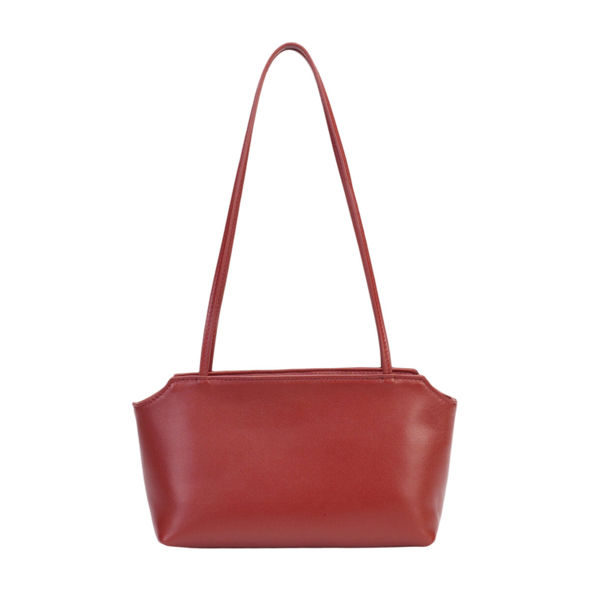 Goatskin Leather Trapezoid Shoulder Bag – Ultra-Lightweight Minimalist Underarm Purse