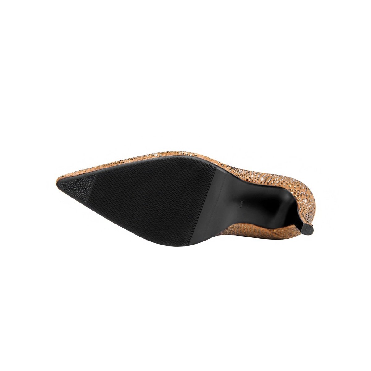 Gold and Silver Embellished Pointed Toe Knee High Boots - 0cm