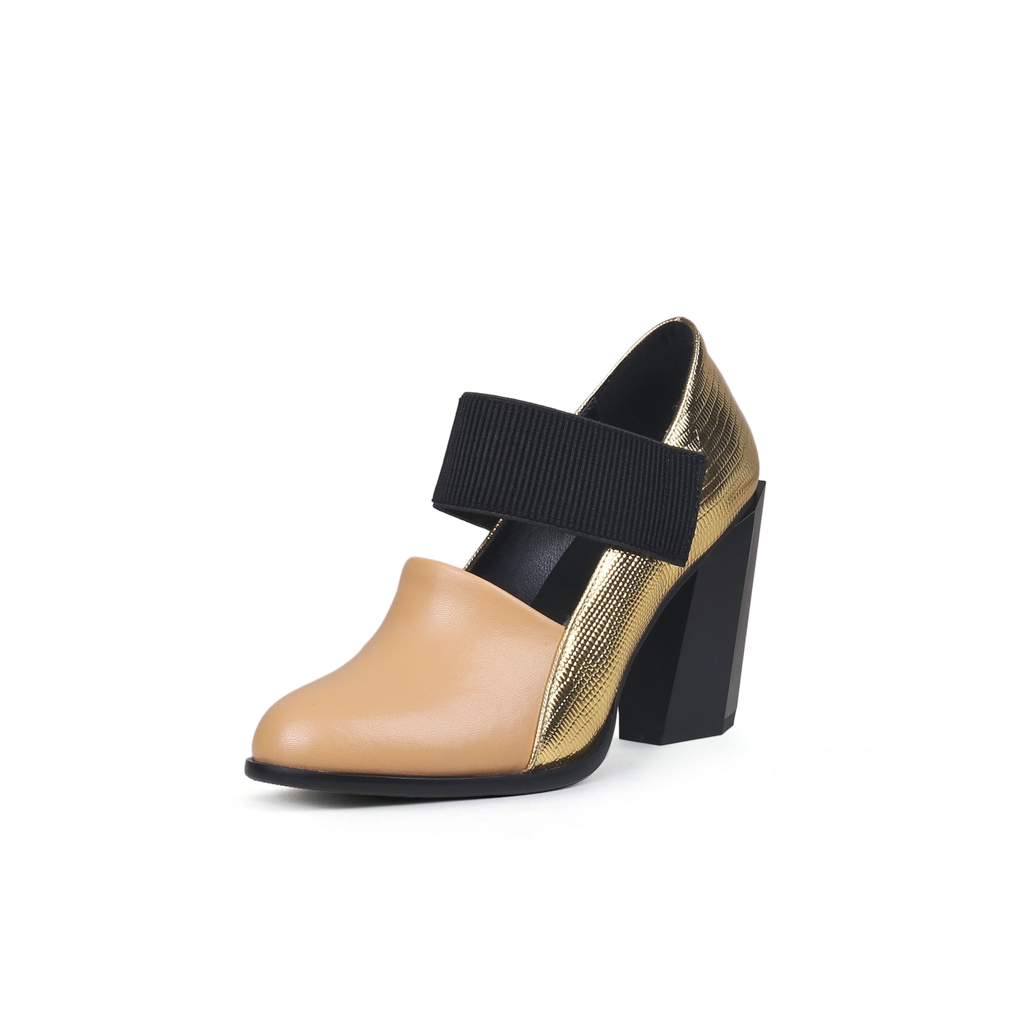 gold tone apricot block heel pumps all apricot 2