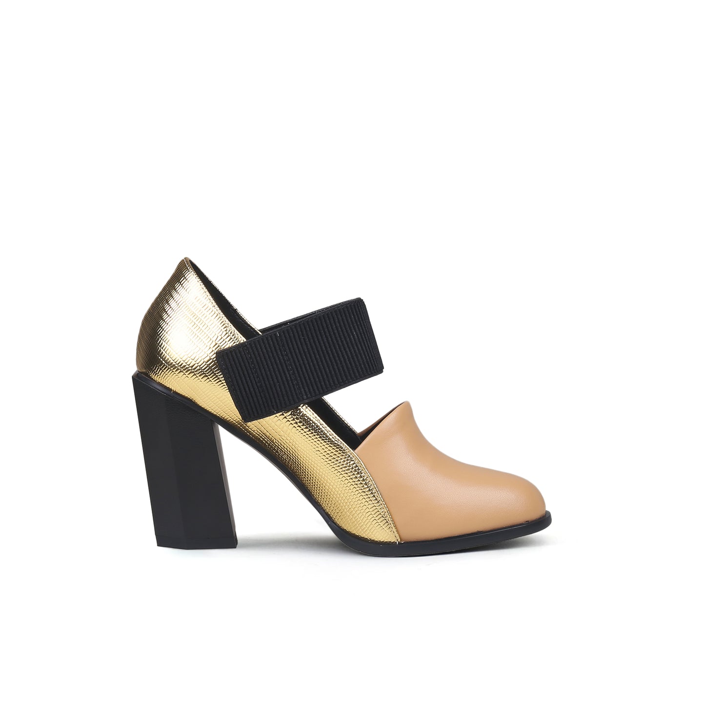 gold tone apricot block heel pumps all apricot 3