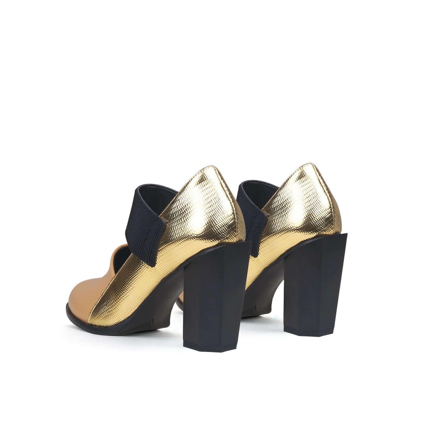 gold tone apricot block heel pumps all apricot 5