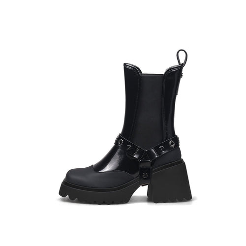Gothic Punk Mid Calf Boots