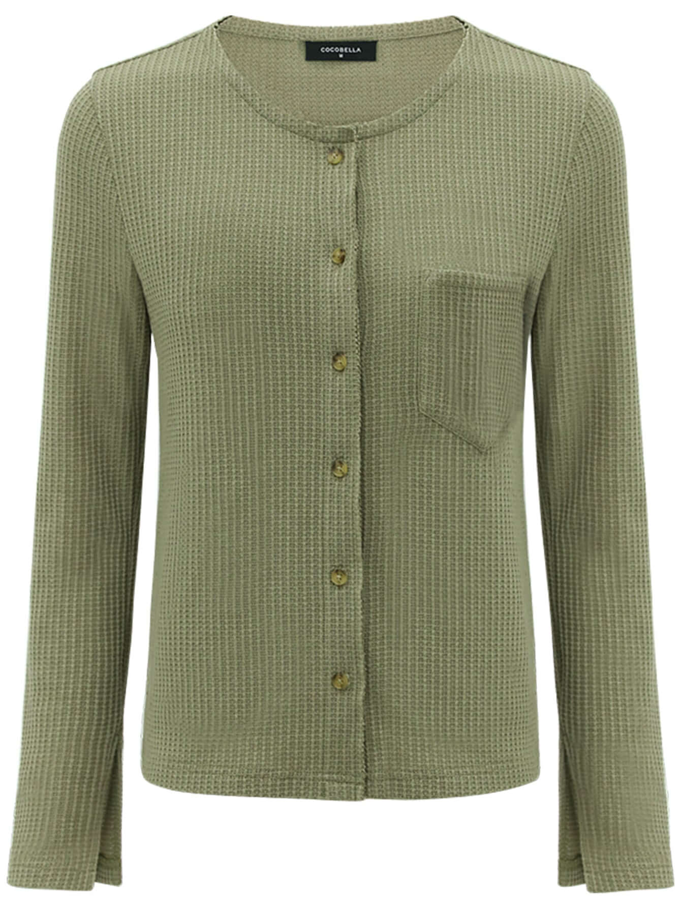 green waffle knit cardigan all green 4