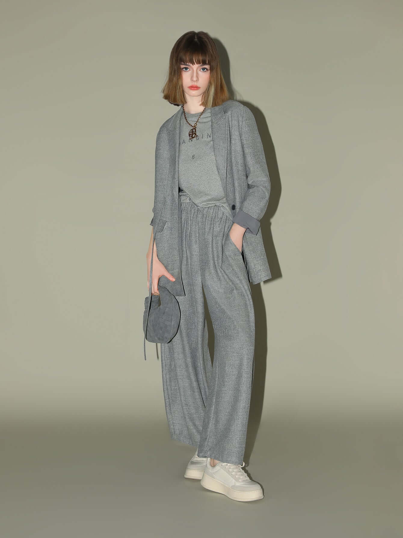 grey oversized belted blazer all grey 3