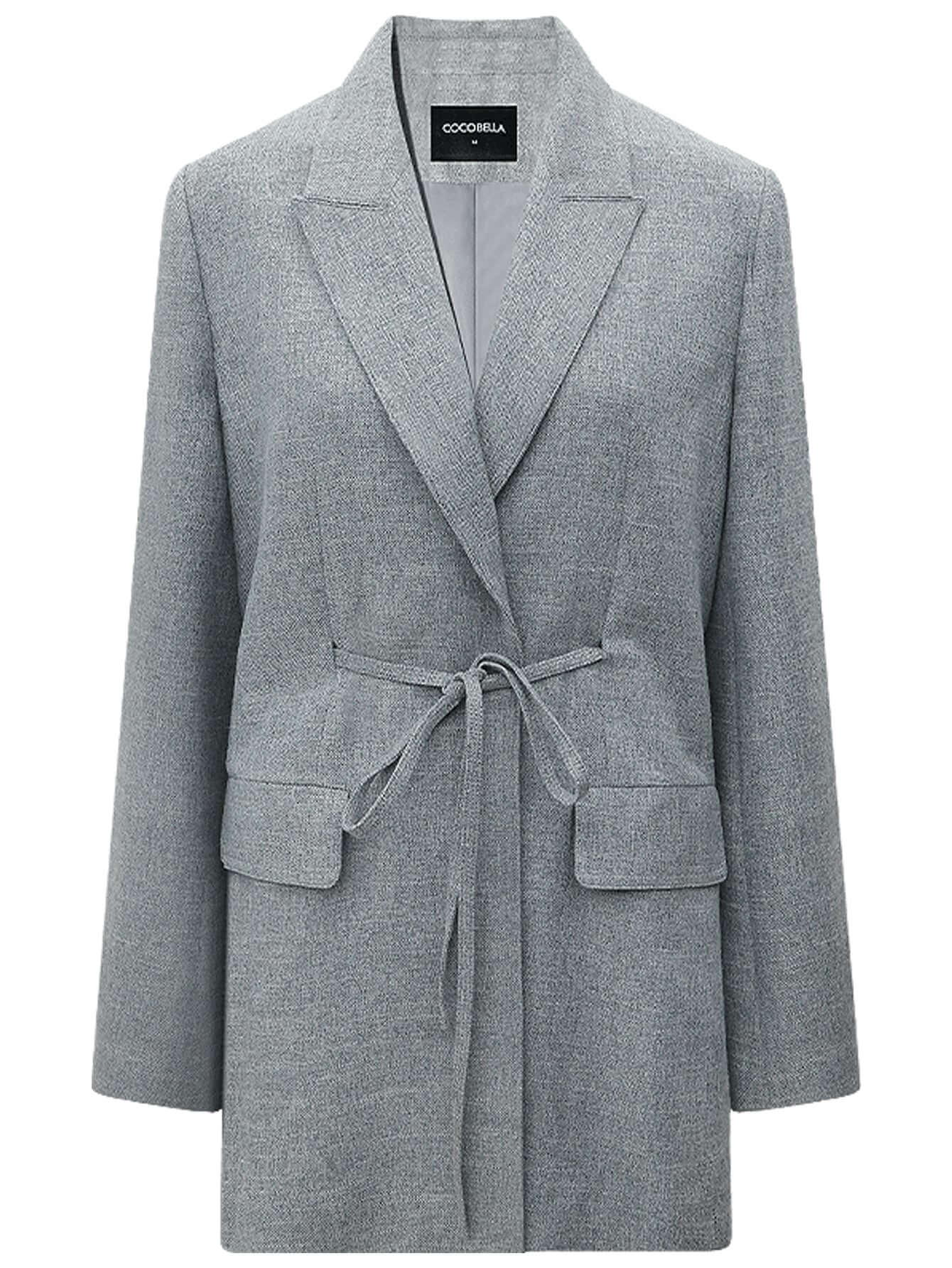 grey oversized belted blazer all grey 4