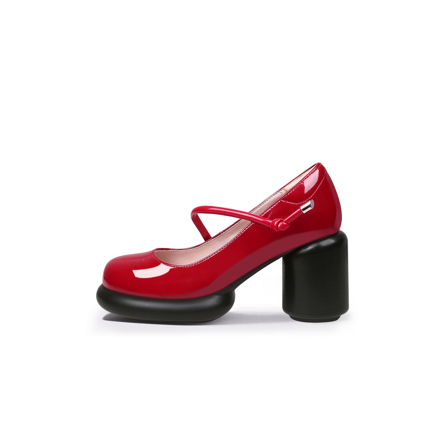 grown up heel mary jane pumps all red 1