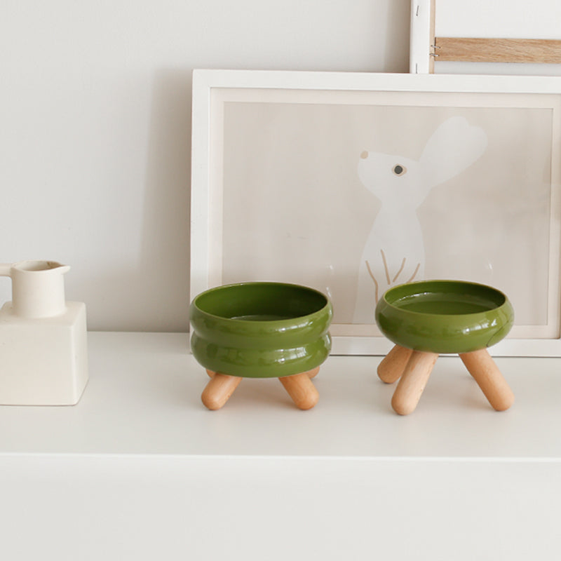 gulu ceramic pet food bowl green 1