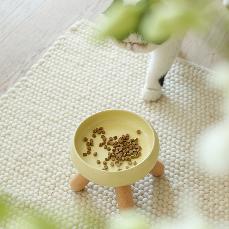gulu ceramic pet food bowl yellow 1