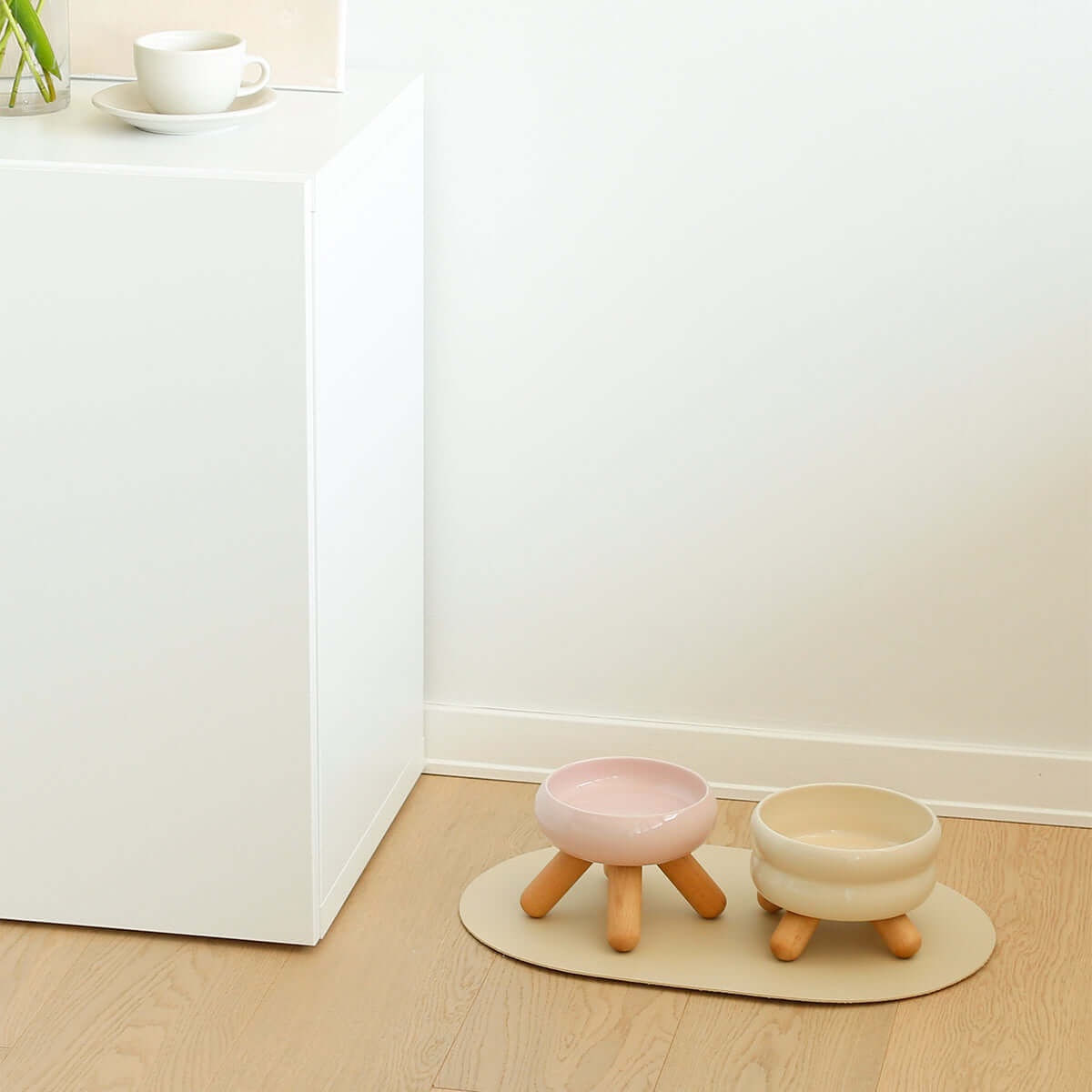 gulu ceramic pet water bowl cream 1