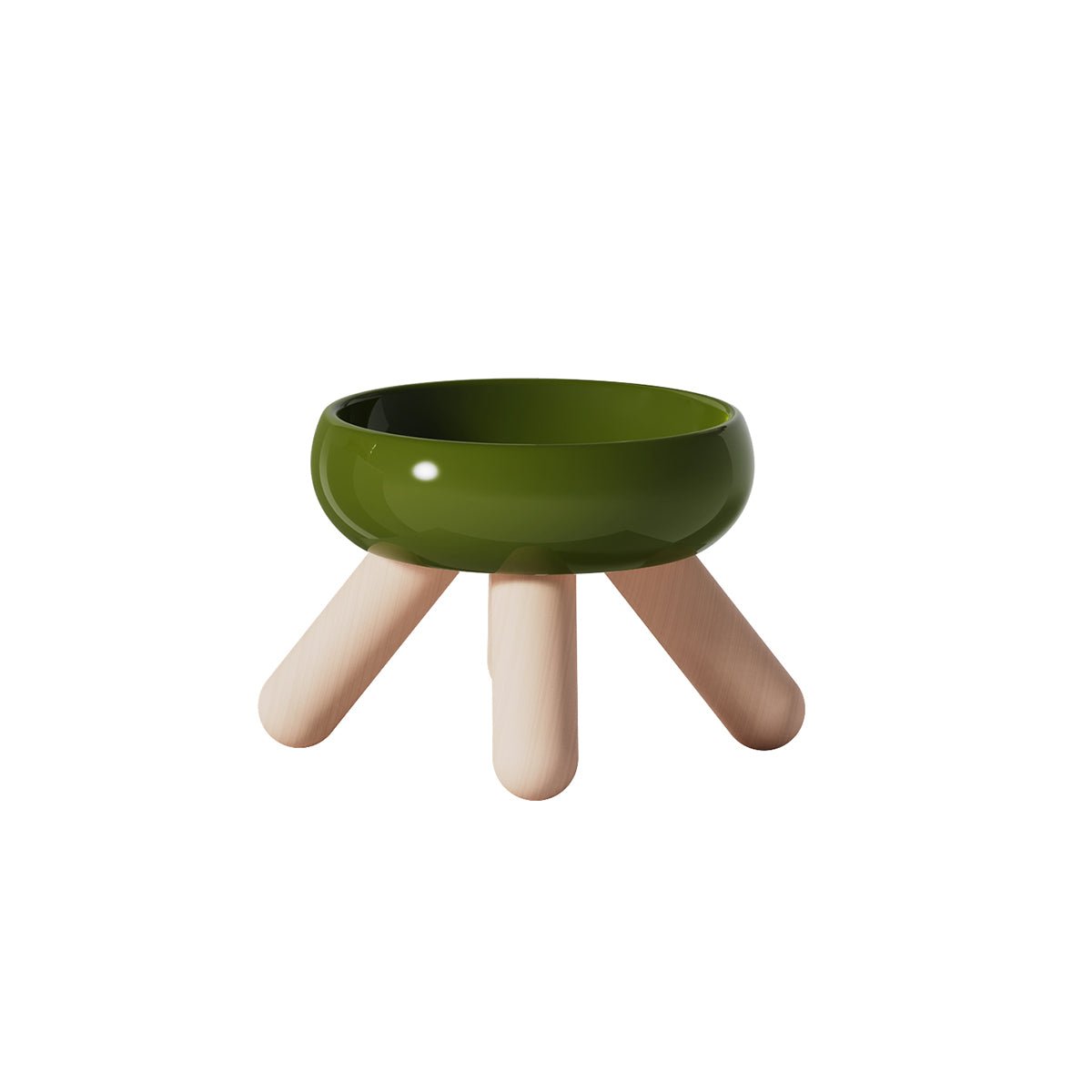 Gulu Elevated Ceramic Pet Food Bowl with Wooden Stand