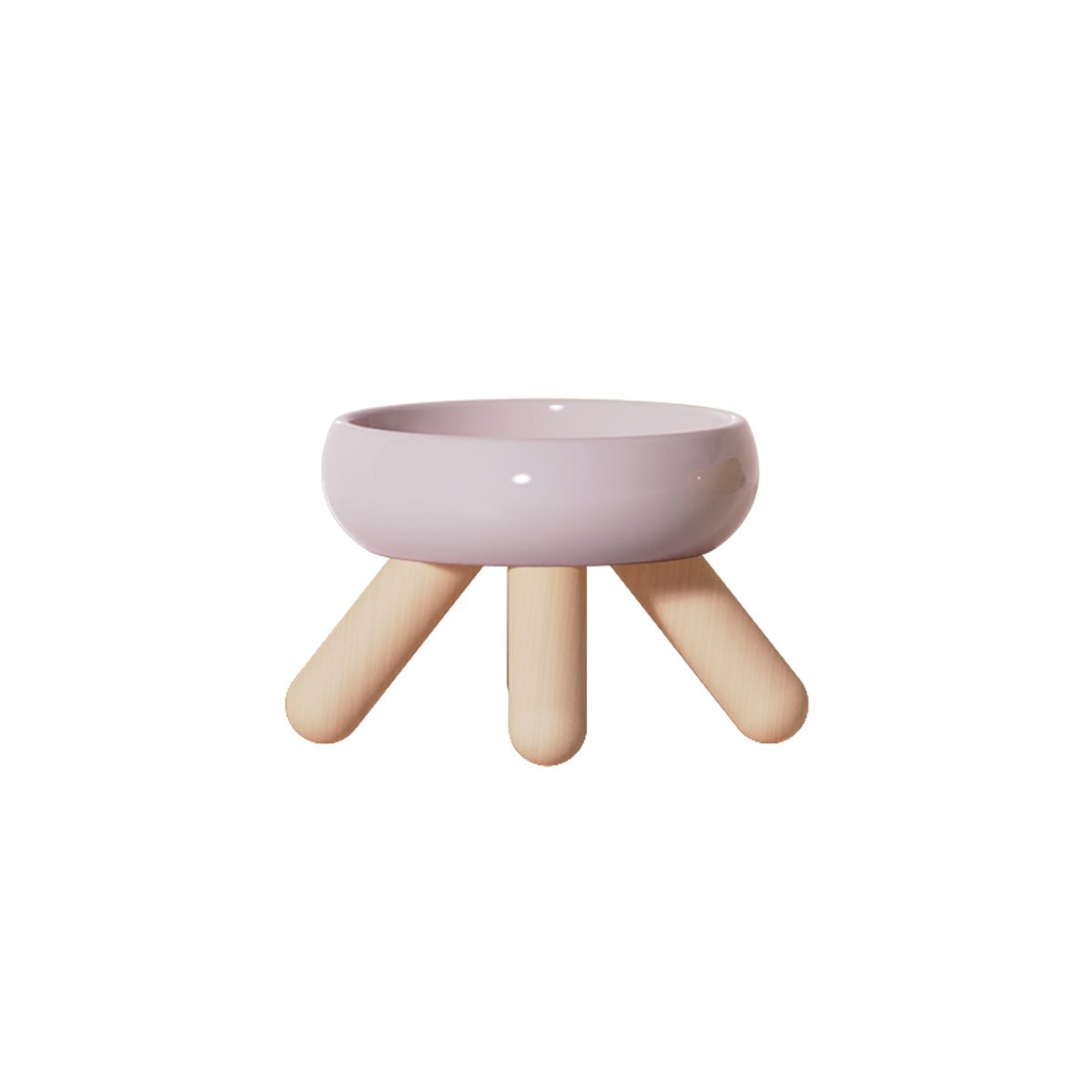 Gulu Elevated Ceramic Pet Food Bowl with Wooden Stand