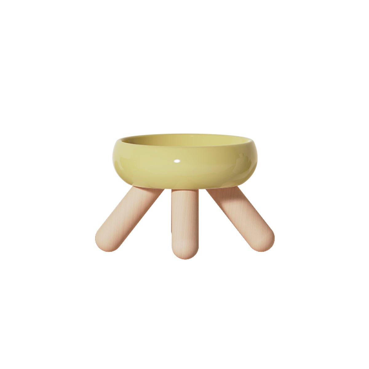 Gulu Elevated Ceramic Pet Food Bowl with Wooden Stand