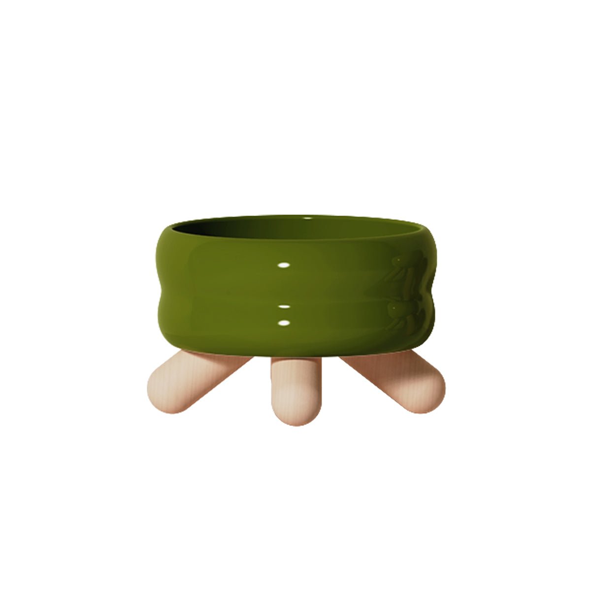 Gulu Elevated Ceramic Pet Water Bowl with Wooden Stand
