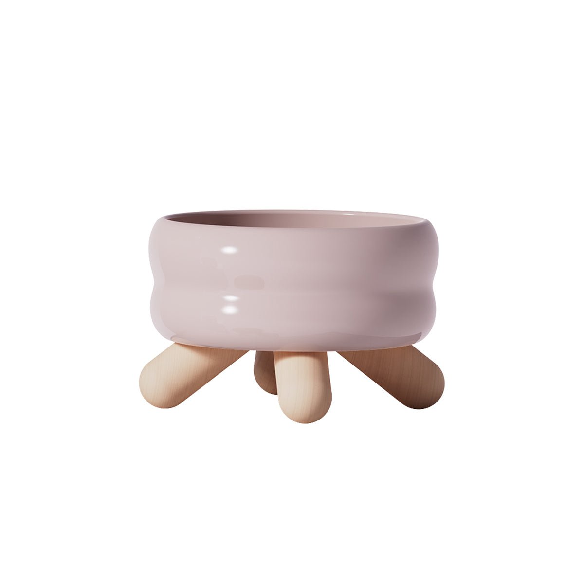 Gulu Elevated Ceramic Pet Water Bowl with Wooden Stand