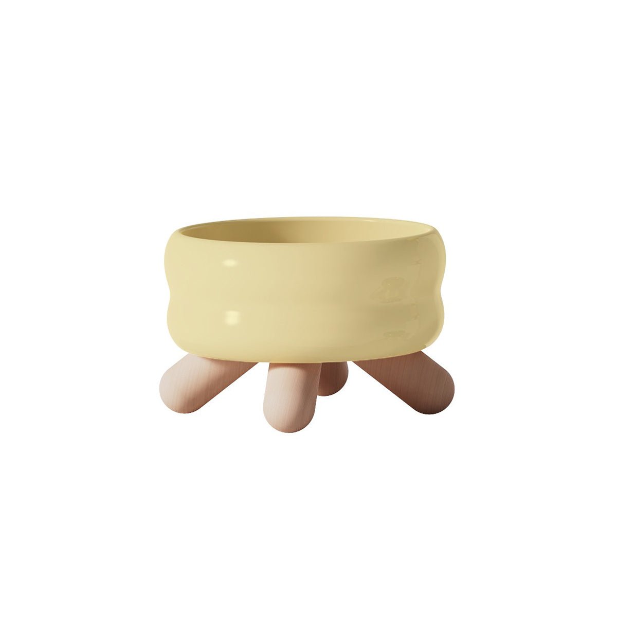 Gulu Elevated Ceramic Pet Water Bowl with Wooden Stand