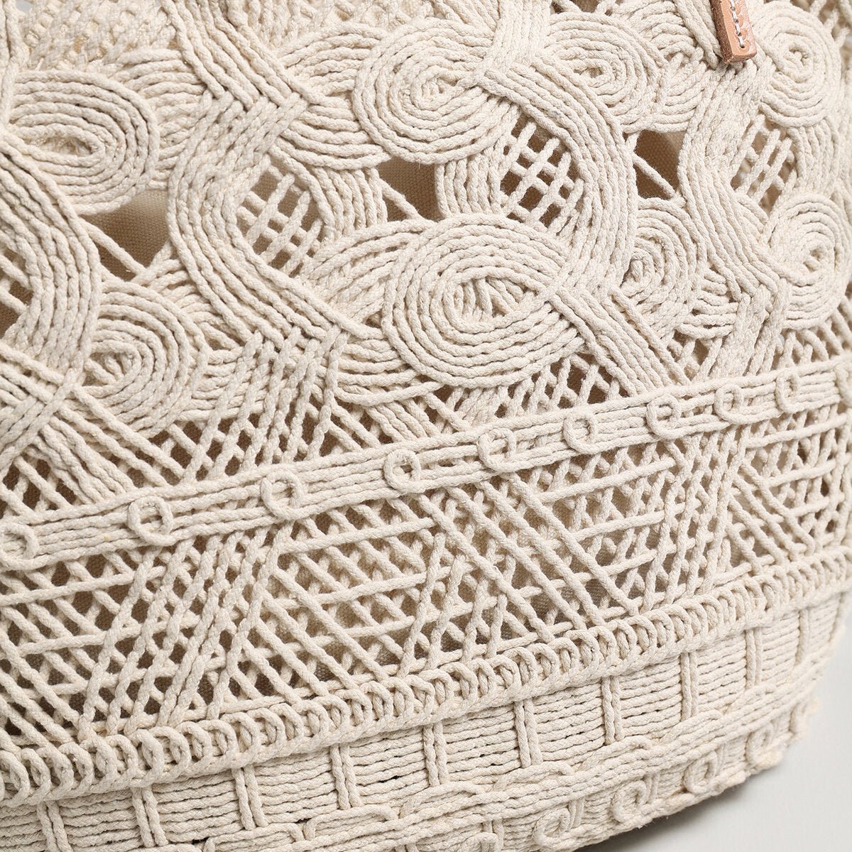 Handcrafted Multi-Pattern Macramé Tote – Large Capacity Vacation Shoulder Bag