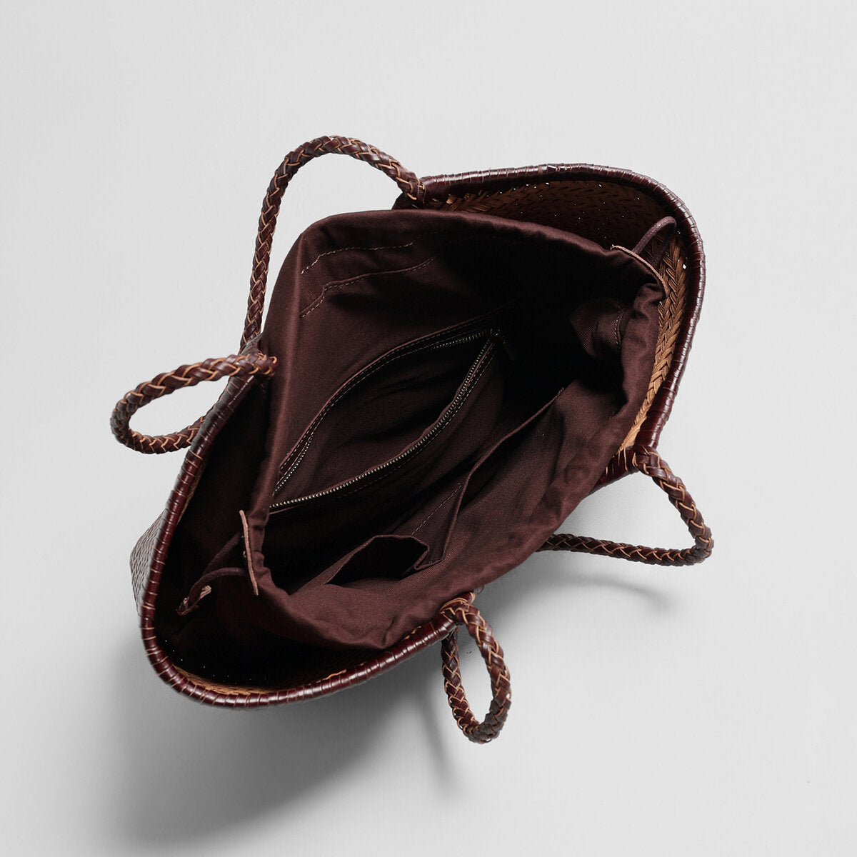 Handwoven Leather Herringbone Basket Tote Bag – Artisan Crafted