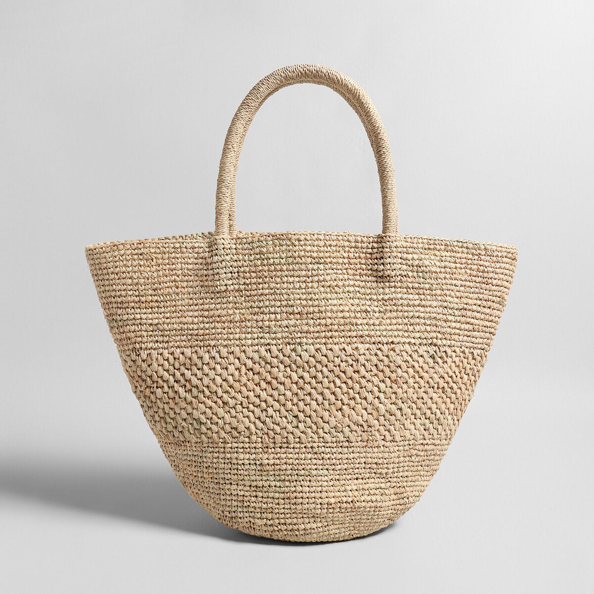 Handwoven Raffia Half-Moon Basket Tote Bag – Large Capacity Beach Market Carryall