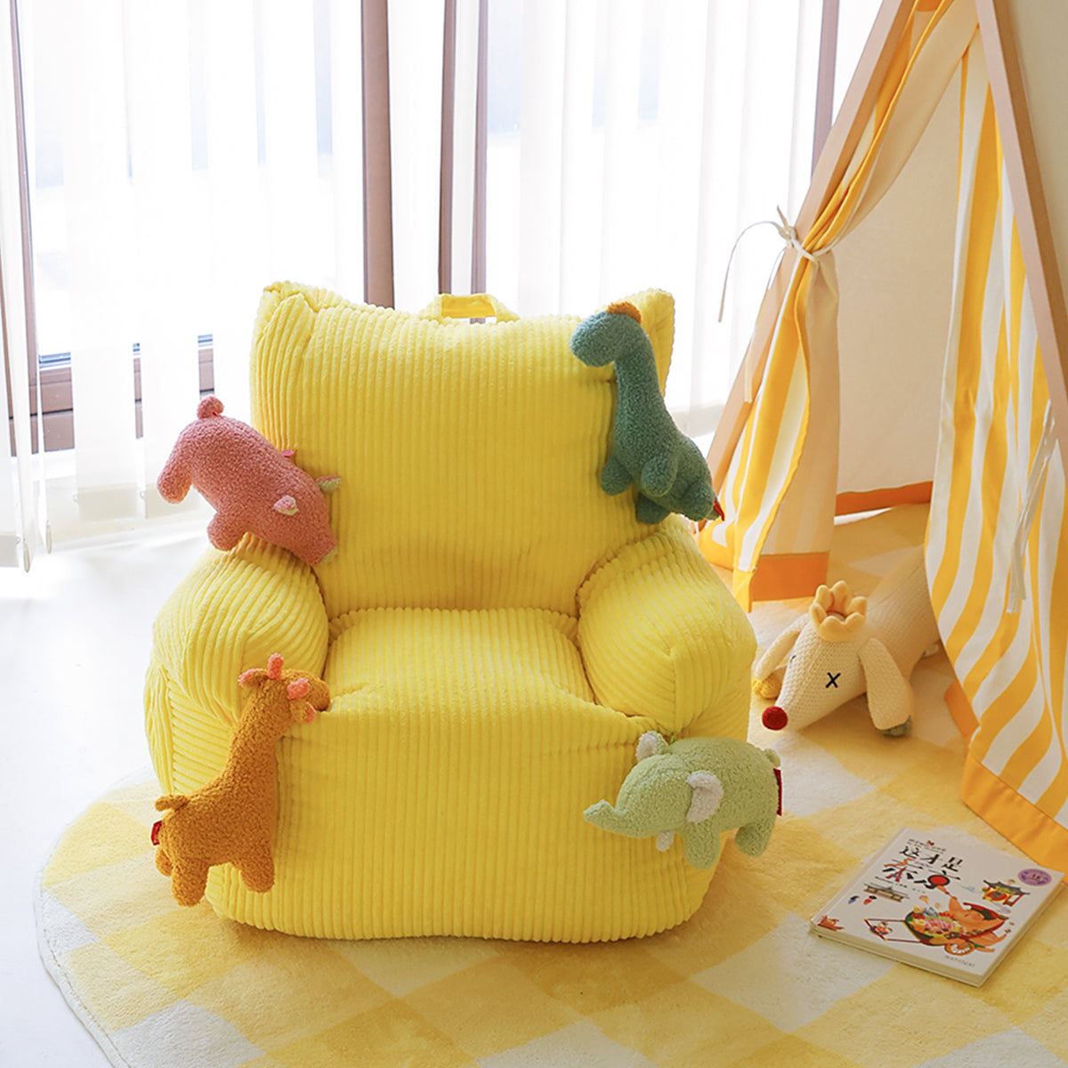 happy dream comfortable bean bag chair yellow 1