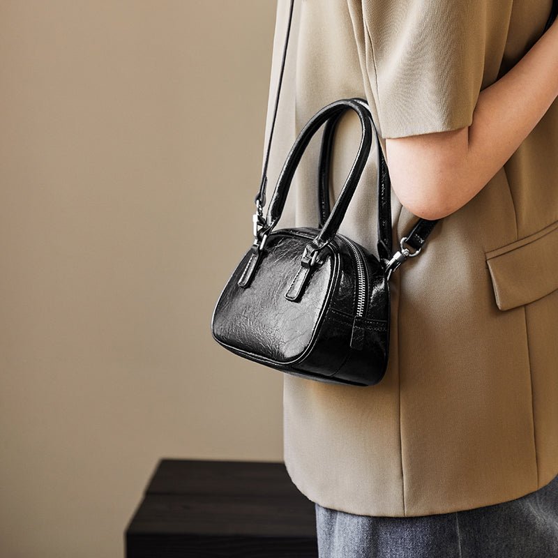 Harlow Glossy Mini Bowling Handbag