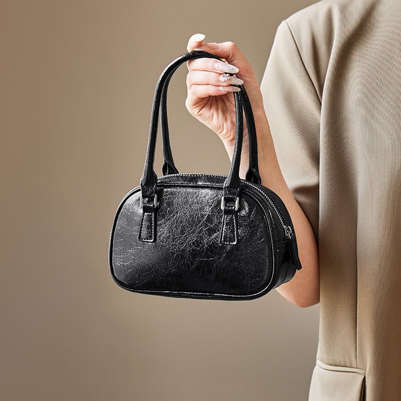 Harlow Glossy Mini Bowling Handbag